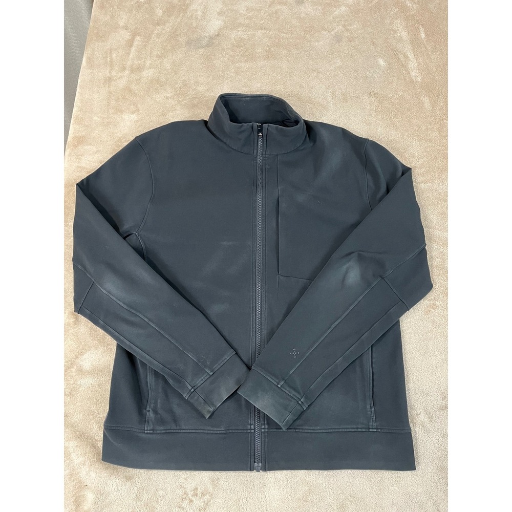 Lululemon Sojourn Jacket Men's XL Black Polyester Full Zip Windbreaker L/S GOOD